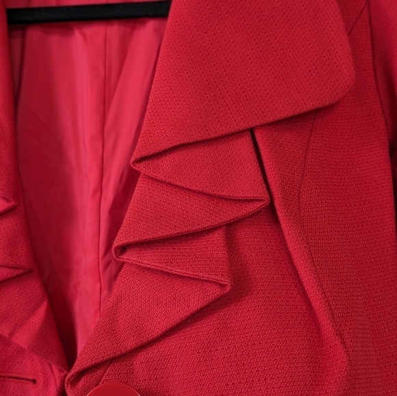 HALOGEN Cherry Red Y2K Blazer, Size S - Picture 9 of 9